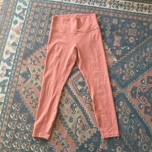 Pink High Rise Wunder Under Lululemon Leggings 25”